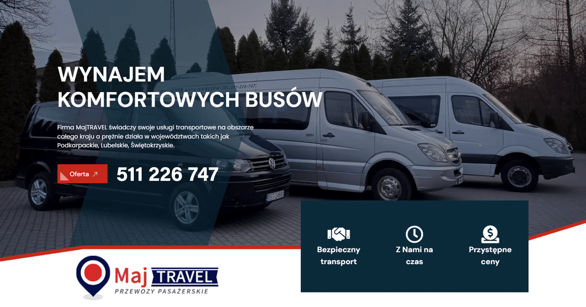 majtravel - przewóz osób, wynajem, flota